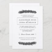 Moderne Minimal-Pine-Hochzeit Einladung (Vorne/Hinten)