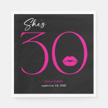 Moderne Minimal Pink Lips Sie ist 30 Geburtstag