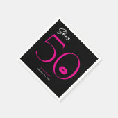 Moderne Minimal Pink Lips Sie ist fünfzig Geburtst Serviette (Ecke)