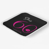 Moderne Minimal Pink Lips Sie ist sechzig Geburtst Pappteller (Gewinkelt)