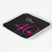 Moderne Minimal Pink Lips Sie ist vierzig Geburtst Pappteller (Gewinkelt)