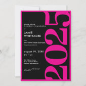 Moderne Minimal Pink Typografy Graduation Party Einladung (Vorderseite)