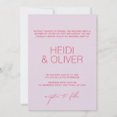 Moderne Minimal Purples Digitales Foto Hochzeitsin Einladung (Rückseite)