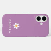 Moderne Minimal Purpur Daisy Name Mädchen Case-Mate iPhone Hülle (Rückseite (Horizontal))