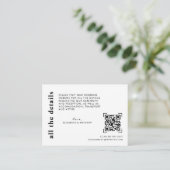 Moderne Minimal QR Code Scan | Angaben zur Hochzei Begleitkarte (Stehend Vorderseite)