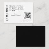 Moderne Minimal QR Code Scan | Angaben zur Hochzei Begleitkarte (Vorne/Hinten)