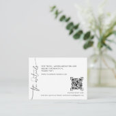 Moderne Minimal QR Code Scan | Angaben zur Hochzei Begleitkarte (Stehend Vorderseite)