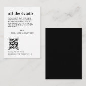 Moderne Minimal QR Code Scan | Angaben zur Hochzei Begleitkarte (Vorne/Hinten)
