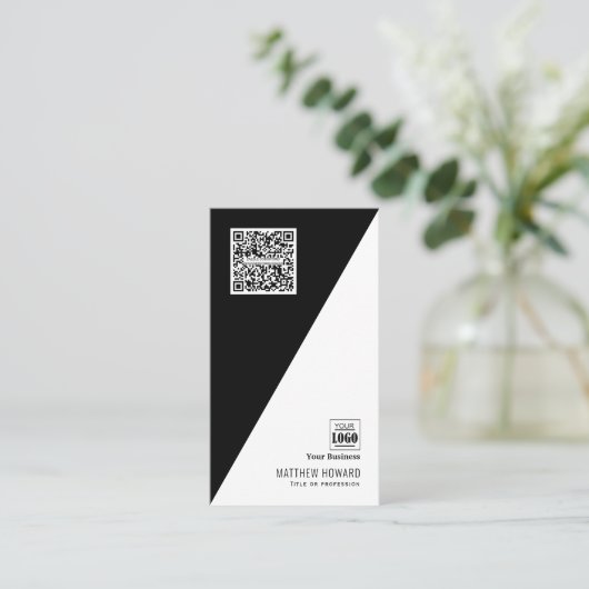 Moderne Minimal QR-Logos soziale Medien Unternehme Visitenkarte (Stehend Vorderseite)