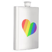 Moderne Minimal Rainbow Liebe Herz Flachmann (Rechts)