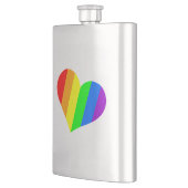 Moderne Minimal Rainbow Liebe Herz Flachmann (Links)