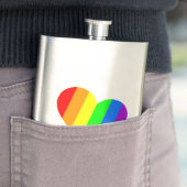 Moderne Minimal Rainbow Liebe Herz Flachmann (Beispiel)