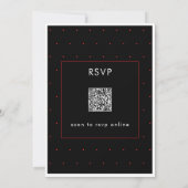 Moderne Minimal Red Fifty Script Geburtstag QR Einladung (Rückseite)