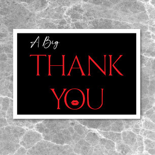 Moderne Minimal Red Lips Sie ist 30 Geburtstag Dankeskarte