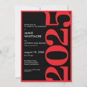 Moderne Minimal Red Typografy Graduation Party Einladung (Vorderseite)