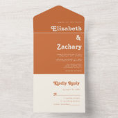 Moderne Minimal Retro Typografie Burnt Orange All In One Einladung (Innen Boden)