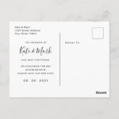 Moderne Minimal-Rosa ändern die Ankündigung Postkarte (Rückseite)
