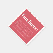 Moderne Minimal rosa Punch Color Swatch Fun Fakten Serviette (Ecke)