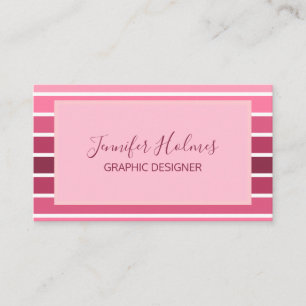 Moderne Minimal rosa White Stripes Business Card Visitenkarte
