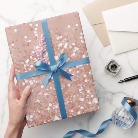 Moderne Minimal-Roségold-Fein-Glitter-Muster Geschenkpapier (Schenken)