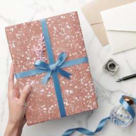 Moderne Minimal-Roségold-Fein-Glitter-Muster Geschenkpapier