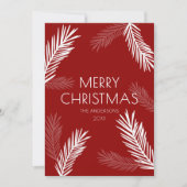 Moderne Minimal Rot & Weiß Weihnachten (Vorderseite)