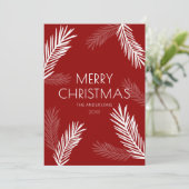Moderne Minimal Rot & Weiß Weihnachten (Stehend Vorderseite)