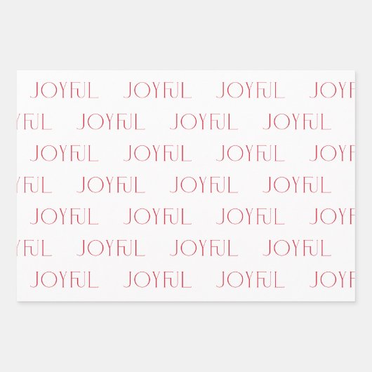 Moderne Minimal Rote Streifen Joyful Foto Weihnach Geschenkpapier Set (Vorderseite 2)