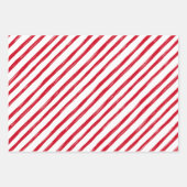Moderne Minimal Rote Streifen Joyful Foto Weihnach Geschenkpapier Set (Vorderseite)