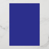 Moderne Minimal Royal Blue Fifty Script Geburtstag Folieneinladung (Rückseite)