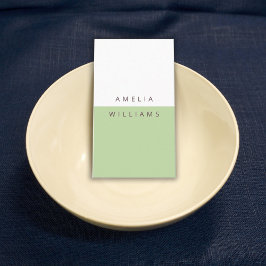 Moderne Minimal Sage Green Business Card Visitenkarte