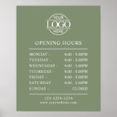 Moderne Minimal Sage Green Business Openings Poster (Vorne)
