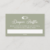 Moderne Minimal-Sage Green Diaper Raffle Begleitkarte (Vorderseite)