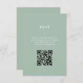 Moderne Minimal Sage Green Script Hochzeit RSVP Karte (Vorne/Hinten)