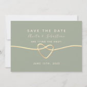 Moderne Minimal Sage Green Wedding Save The Date (Vorderseite)