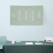Moderne Minimal Sage Green Wedding Willkommen Banner (Messeveranstaltung)