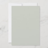 Moderne Minimal⎮Salbei-Grüne Hochzeit Einladung (Rückseite)