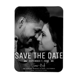 Moderne Minimal Save the Date Hochzeitsfoto Magnet