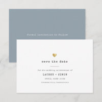Moderne Minimal Schreibmaschine Gold Wedding Dusty