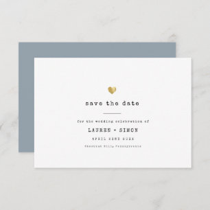 Moderne Minimal Schreibmaschine Gold Wedding Dusty Save The Date