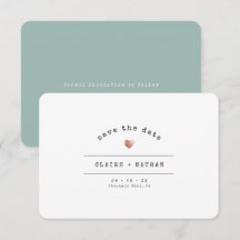 Moderne Minimal Schreibmaschine Rose Gold Wedding 