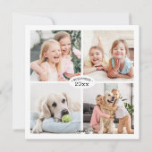 Moderne Minimal Schreibmaschine Weihnachtsfoto Col Feiertagskarte (Rückseite)