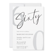 Moderne Minimal Schrift Sixty 60. Geburtstagsfeier