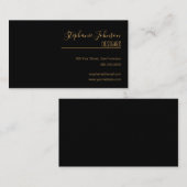 Moderne Minimal Schwarz-Gold-Kalligraphie Visitenkarte (Vorne/Hinten)
