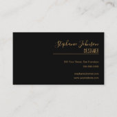 Moderne Minimal Schwarz-Gold-Kalligraphie Visitenkarte (Vorderseite)