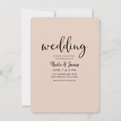 Moderne Minimal Schwarz Typ JEDE FARBE Hochzeit Einladung (Vorderseite)