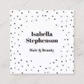 Moderne Minimal Schwarz und Weiß Dot Trendy Quadratische Visitenkarte (Vorderseite)