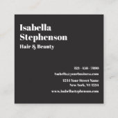 Moderne Minimal Schwarz und Weiß Dot Trendy Quadratische Visitenkarte (Rückseite)