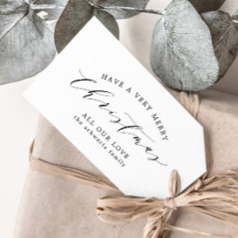 Moderne Minimal Schwarz und Weiß Weihnachten Geschenkanhänger