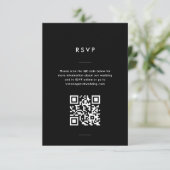 Moderne Minimal Schwarz-Weiß-Script-Hochzeit RSVP Karte (Stehend Vorderseite)
